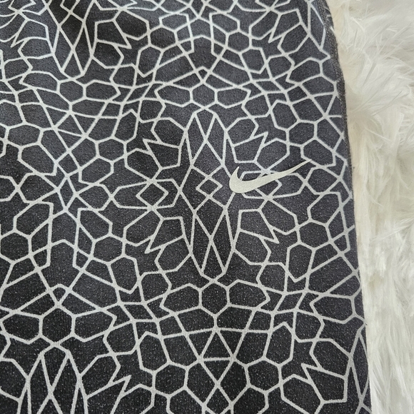 NIKE running cropped leggings size small geometric pattern drawstring tie - Picture 4 of 12